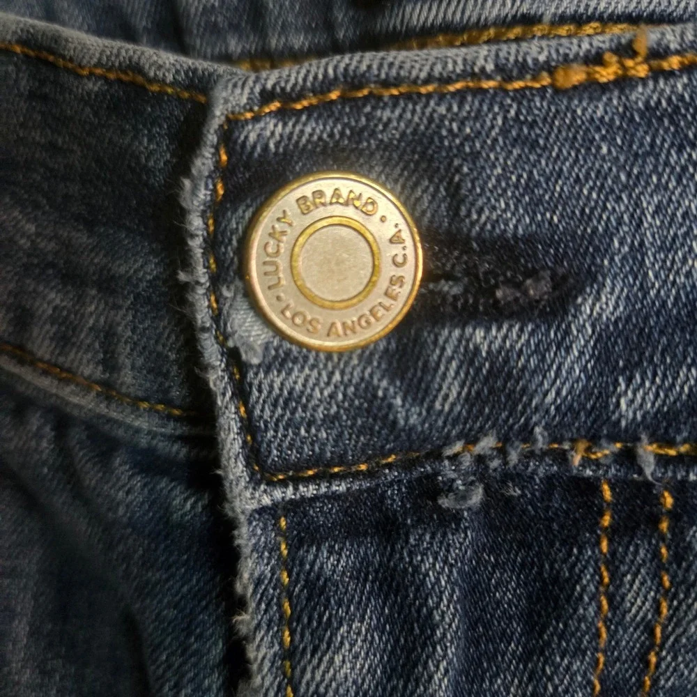 Lucky Brand 410 Athletic Straight Mens Blue Denim Jeans 34x32 Medium Wash